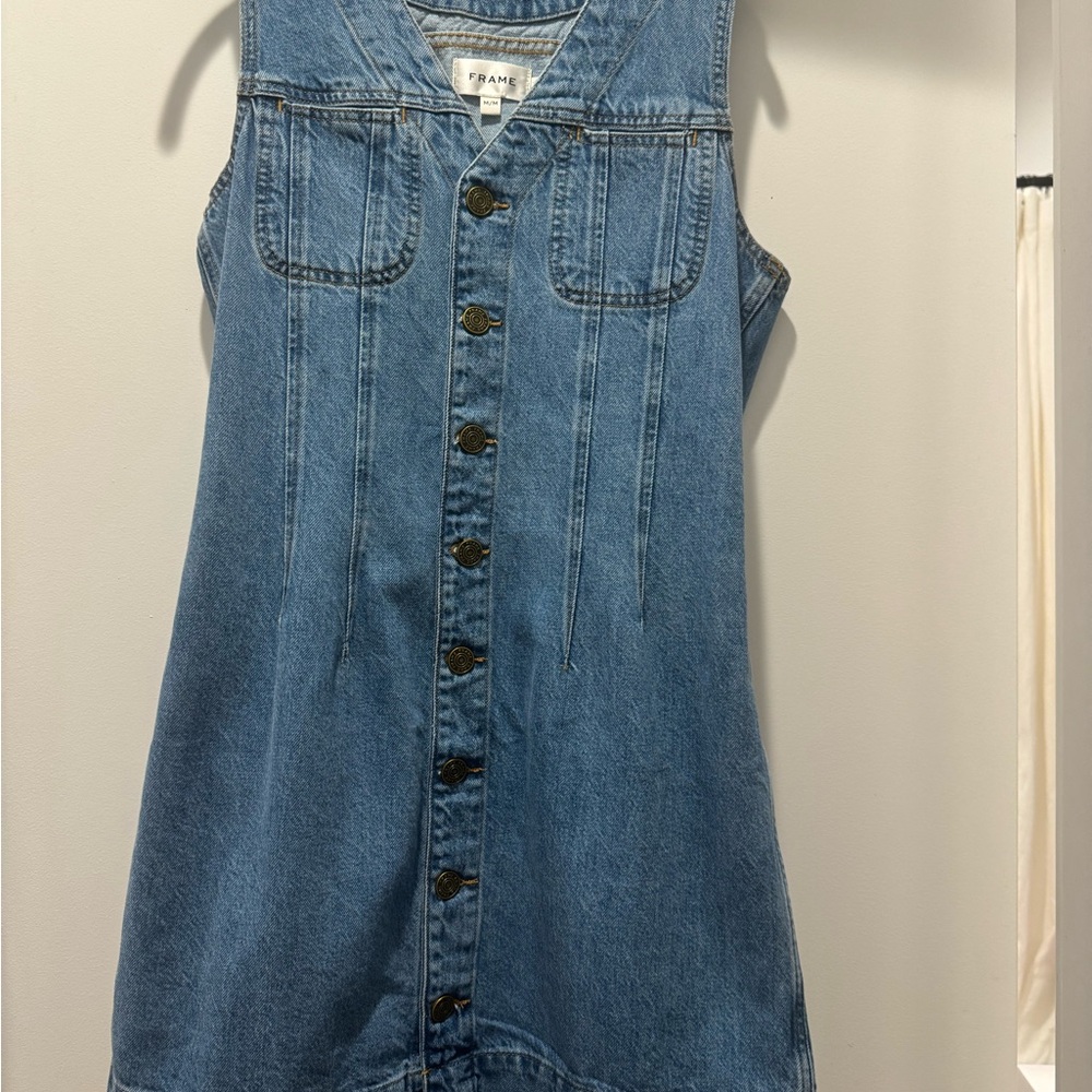 Frame Trucker Denim Mini Dress in size Medium - Picture 3 of 5